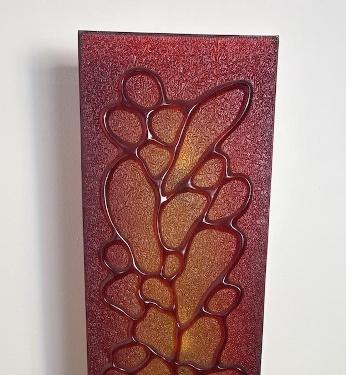 Red And Amber Fractal Resin Floor Lamp, Circa 1970, Ref1207-photo-1