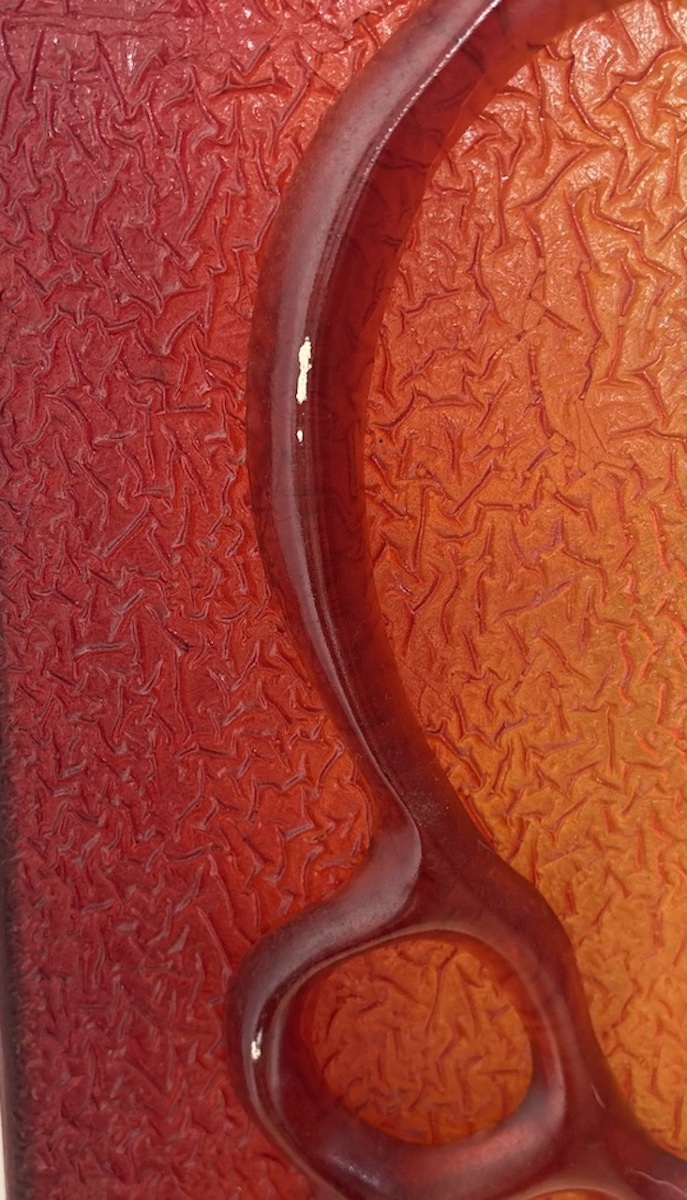 Red And Amber Fractal Resin Floor Lamp, Circa 1970, Ref1207-photo-4