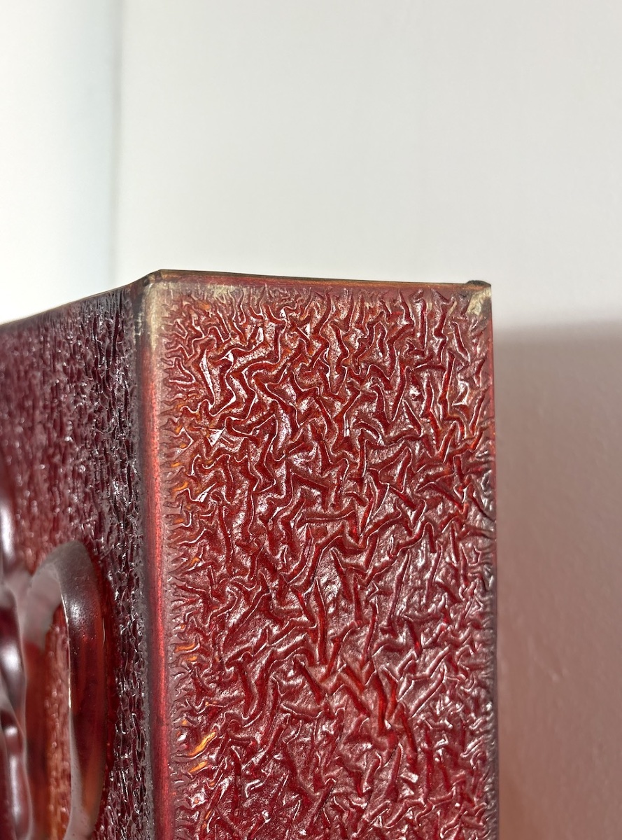 Red And Amber Fractal Resin Floor Lamp, Circa 1970, Ref1207-photo-6