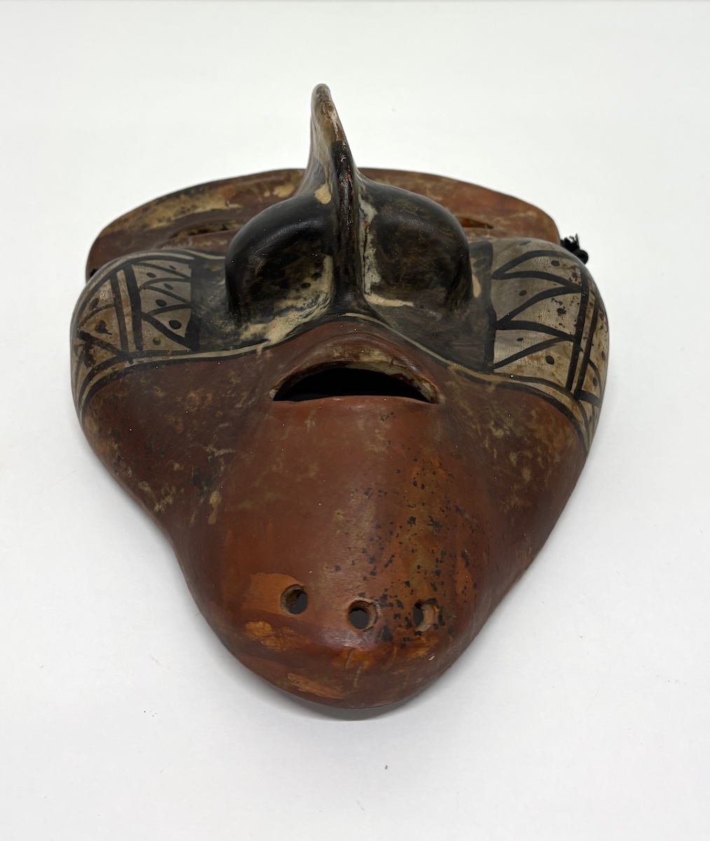 Handcrafted Primitive Art Mask, Painted Terracotta, Ref. 1210 -photo-4