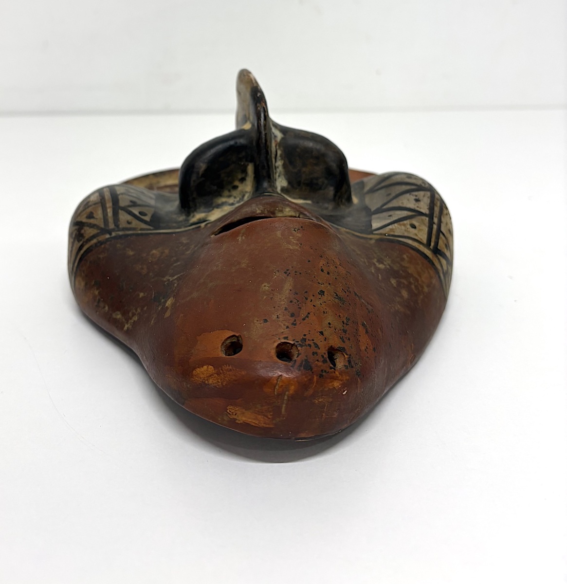 Handcrafted Primitive Art Mask, Painted Terracotta, Ref. 1210 -photo-4