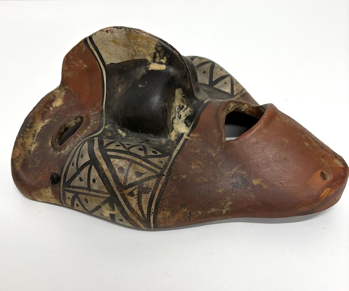 Handcrafted Primitive Art Mask, Painted Terracotta, Ref. 1210 