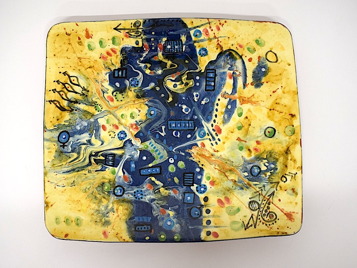 Erick Belasco Cahuzac Abstract Ceramic Plate, Vallauris, La Bergerie Céramiques, Ref1216-photo-2