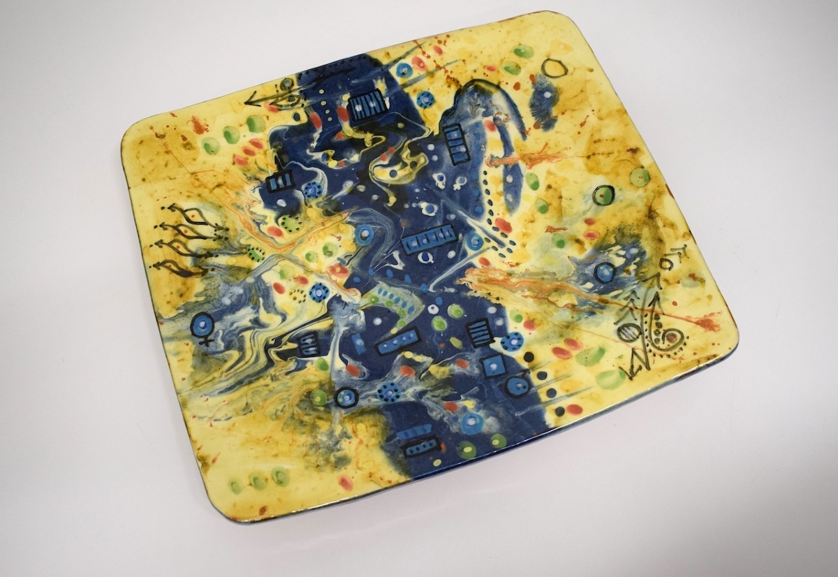 Erick Belasco Cahuzac Abstract Ceramic Plate, Vallauris, La Bergerie Céramiques, Ref1216-photo-4
