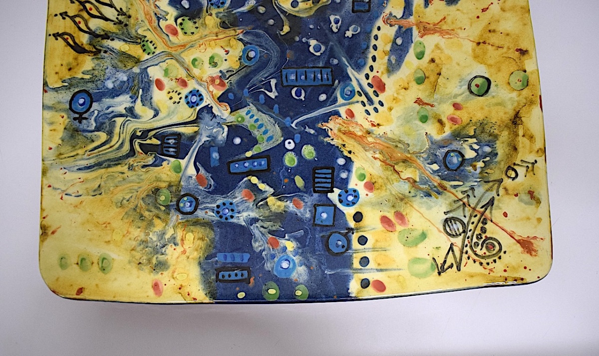 Erick Belasco Cahuzac Abstract Ceramic Plate, Vallauris, La Bergerie Céramiques, Ref1216-photo-3