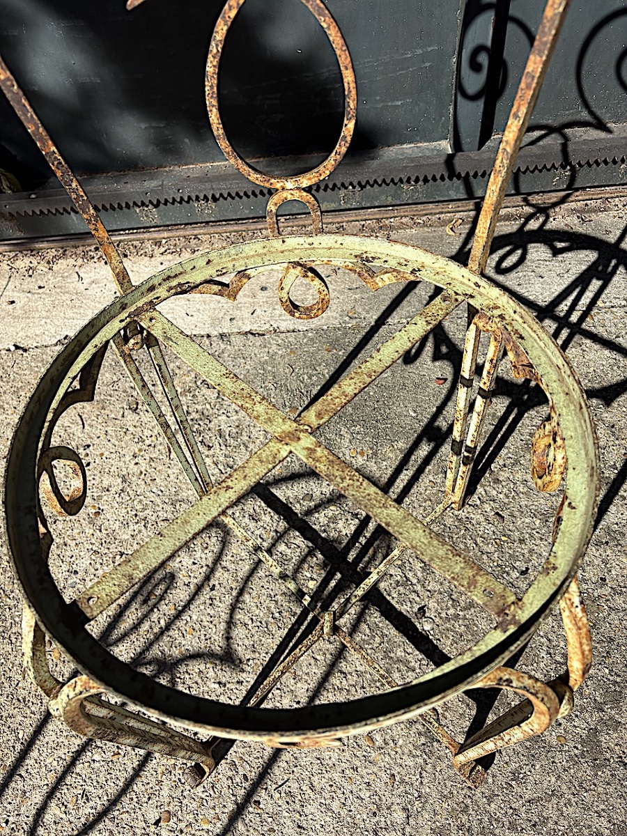 Three Art Deco Wrought-iron Chairs Attributed To Jean Charles Moreux, Ref. 1220 -photo-1