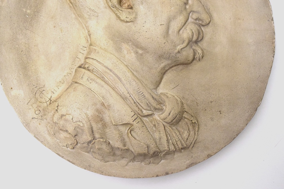 François Régis Chaumartin Plaster Medallion  Self-portrait   By The Artist Ref1218-photo-3