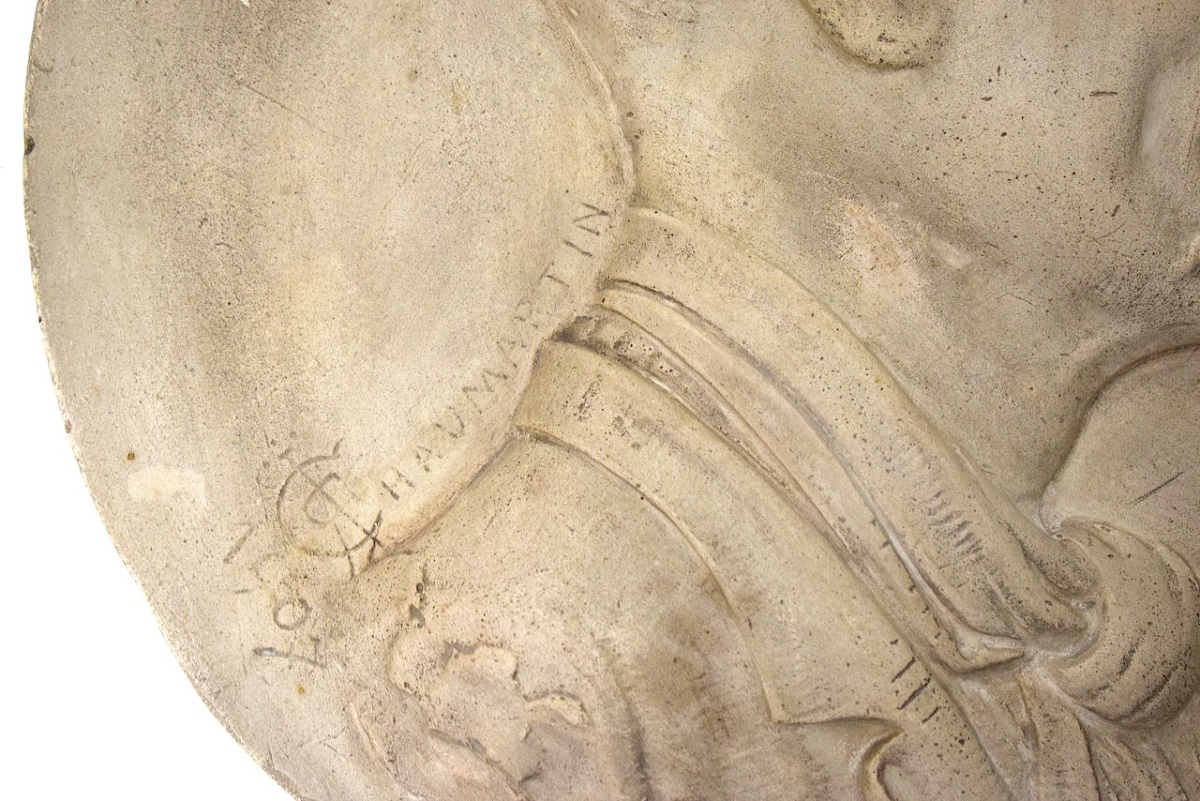 François Régis Chaumartin Plaster Medallion  Self-portrait   By The Artist Ref1218-photo-1