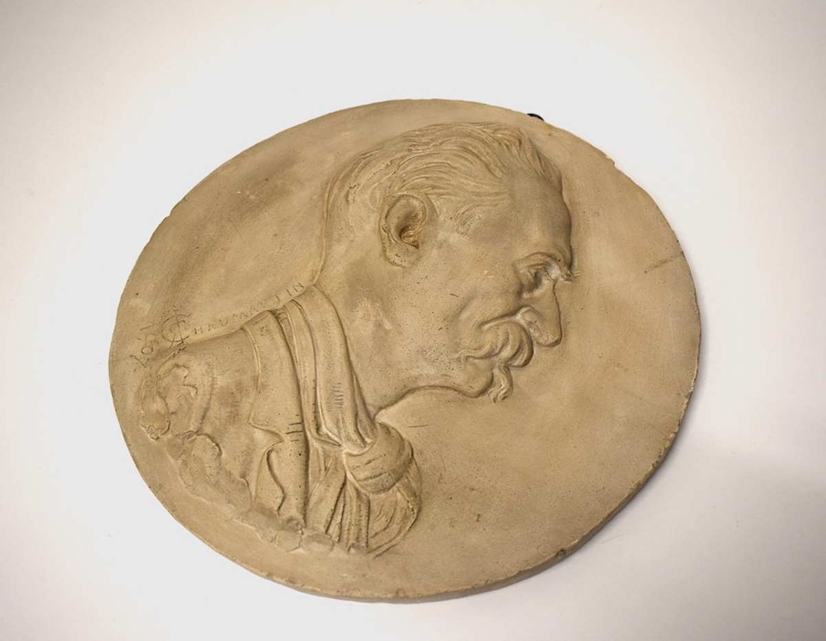 François Régis Chaumartin Plaster Medallion  Self-portrait   By The Artist Ref1218-photo-2