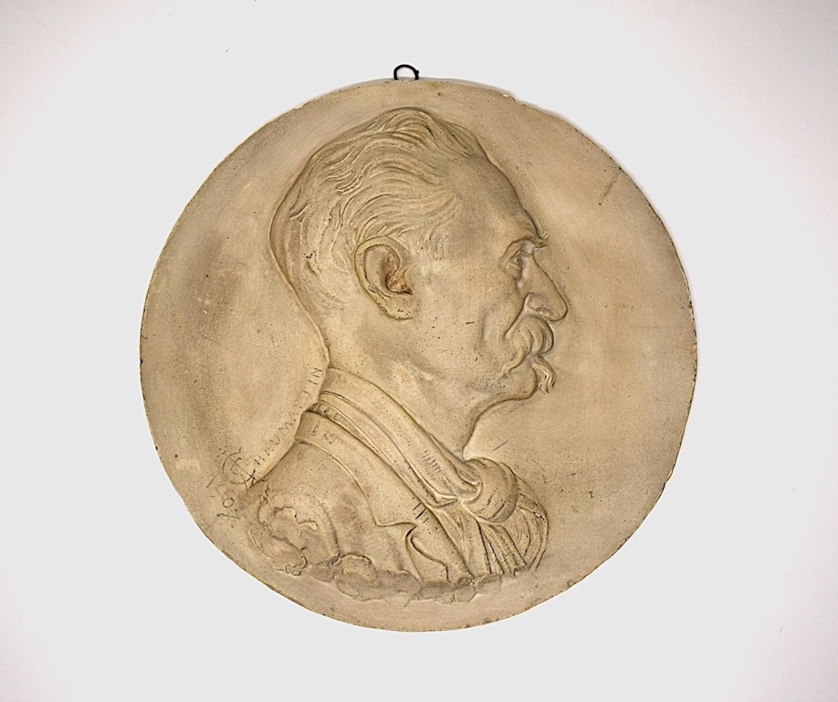 François Régis Chaumartin Plaster Medallion  Self-portrait   By The Artist Ref1218