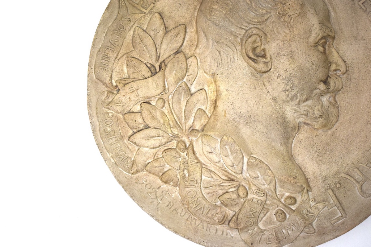 Régis Chaumartin Plaster Medallion  Portrait Of Emile Loubet Ref1219-photo-1