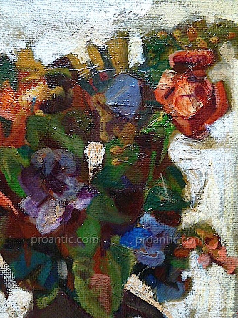 Bouquet Flowers Still Life Signed Fauve Jean Jean Ecole De Montpellier XX Rt5-photo-8