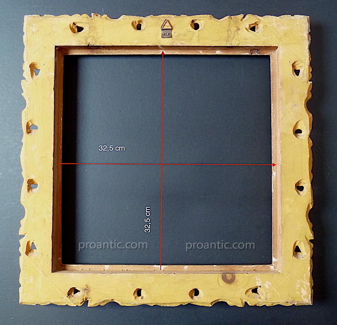 Square Frame Golden Wood Italian Rockery 32 X 32 Cm Frame Ref C568-photo-2