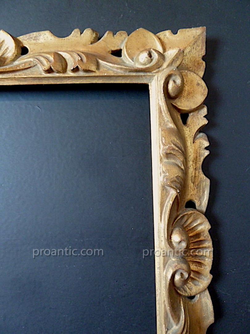 * Square Frame Golden Wood Italian Rockery 32 X 32 Cm Frame Ref C568-photo-1