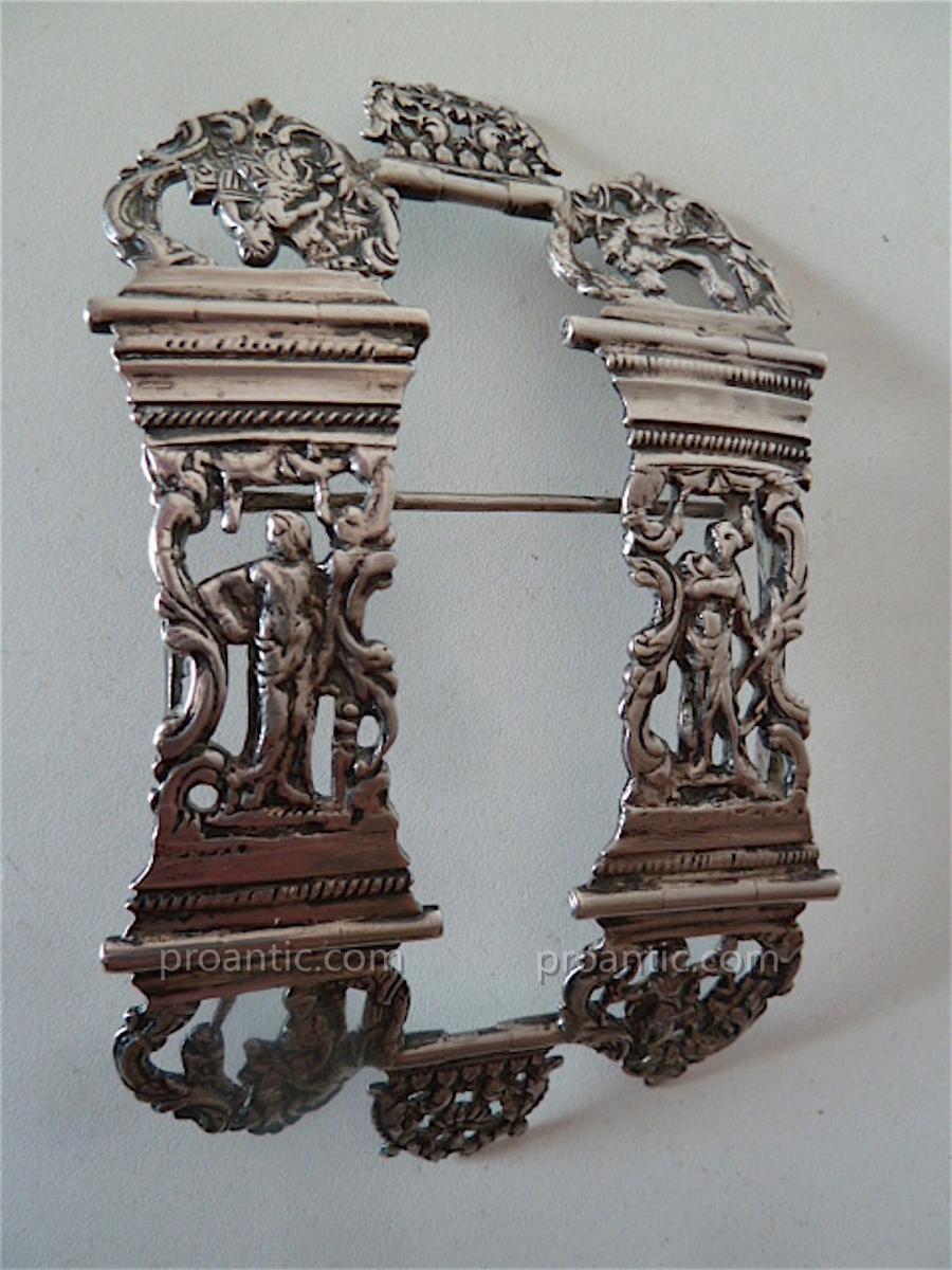* Grande boucle fermoir de Livre saint XVIII &egrave;me 18th  ARGENT MASSIF  PAYS BAS REF74-photo-2