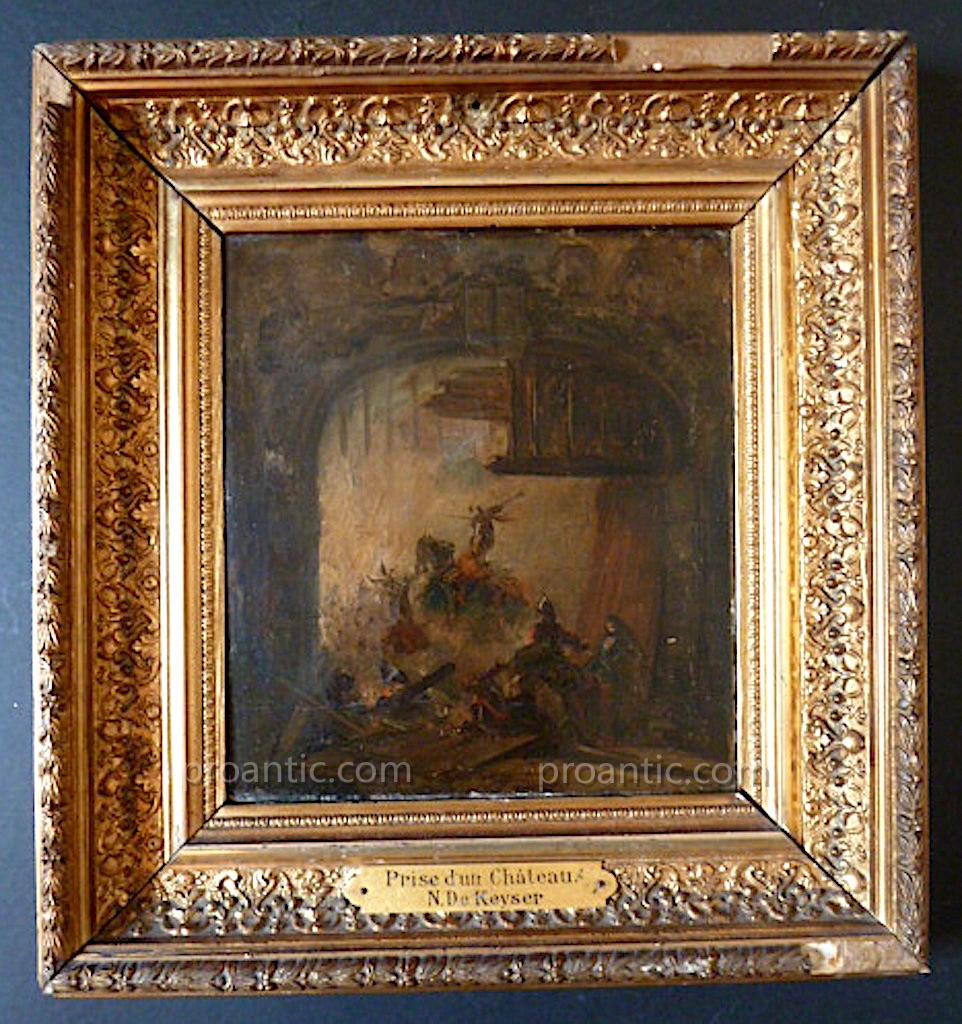 Nicaise De Keyser Belgian Painter Romantic Scene Of Battle Taking Of A Castle XIX Rt62