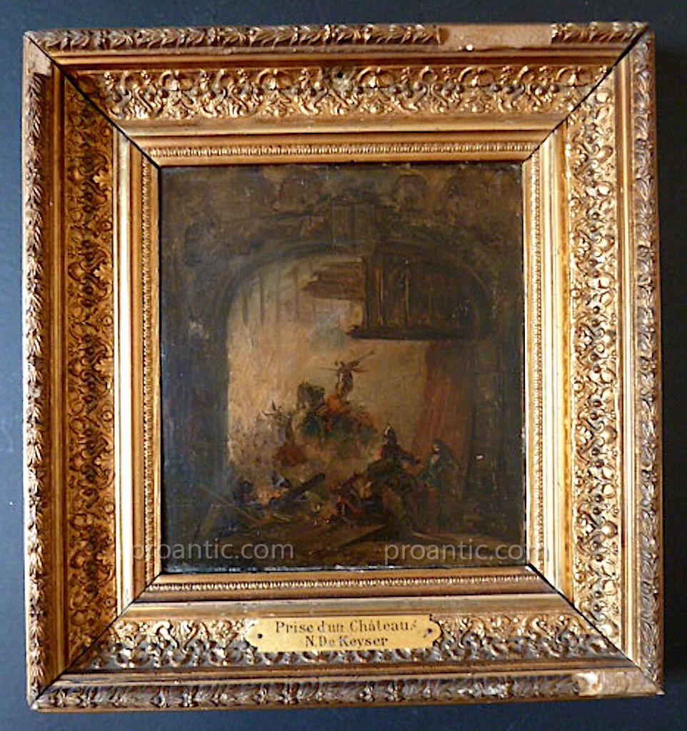 Nicaise De Keyser Peintre Belge Romantique Sc&egrave;ne De Bataille  Prise d'Un Ch&acirc;teau XIX RT62-photo-5
