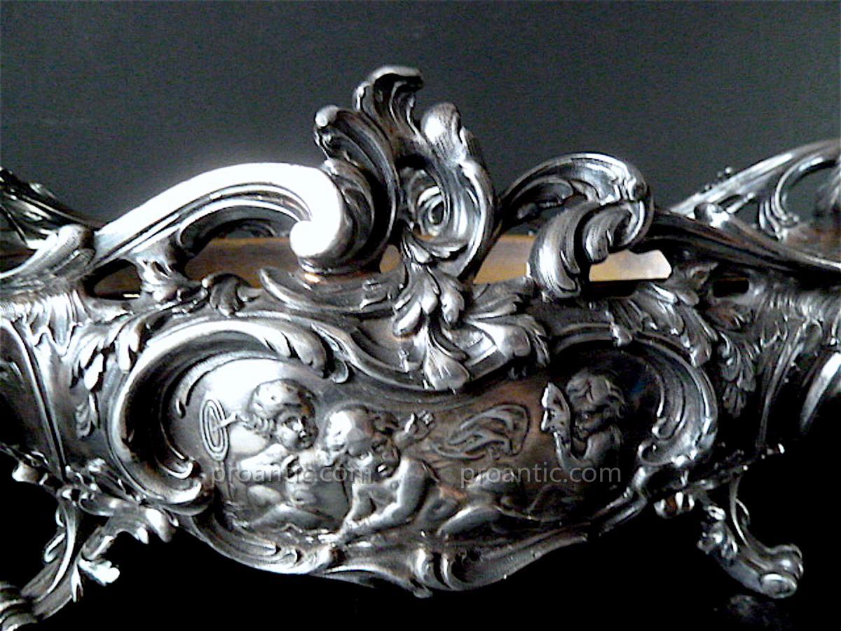 * Charles Perron Goldsmith Victor Saglier Planter Centerpiece Silver Metal Ref81-photo-2