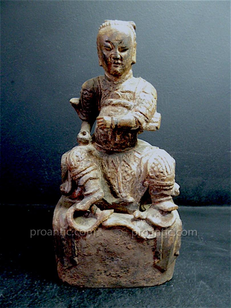 Chinese Warrior Carved Wood China Chinese Chinese China 19th XVIII XIX 中国 中國 Ref83