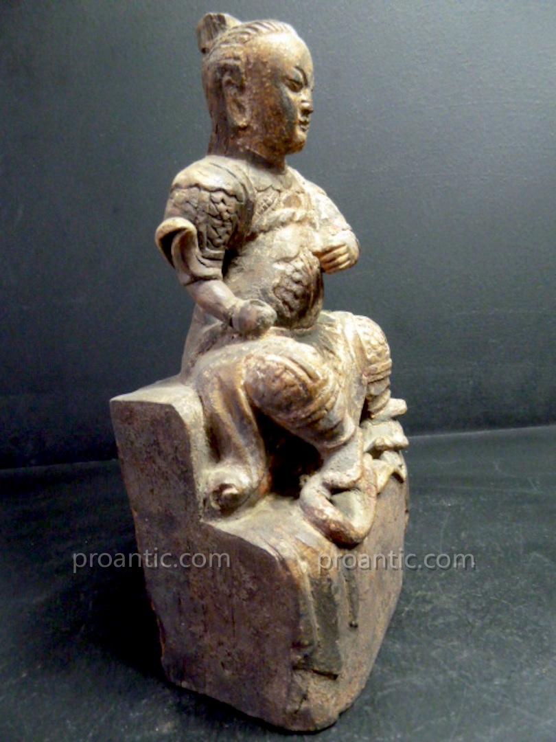 Chinese Warrior Carved Wood China Chinese Chinese China 19th XVIII XIX 中国 中國 Ref83-photo-8