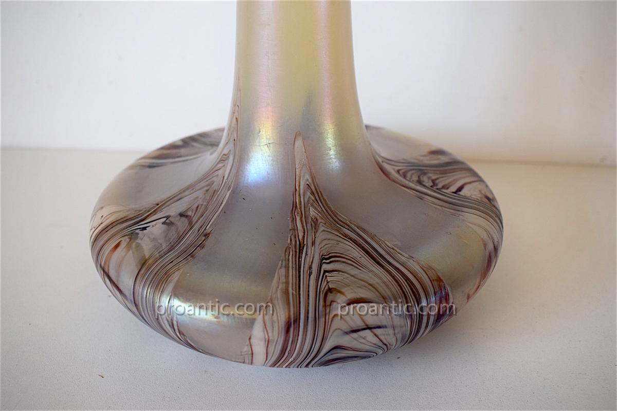 Irisé Kralik Bohemian Vase 1900 Goetz Pallme Konig Art Nouveau Jugendstil  Ref89-photo-3