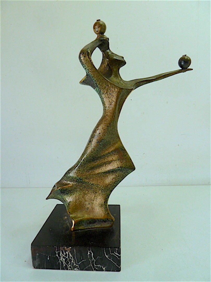 Sculpture Of Woman Modern Art Bronze Marble Robert Seguineau XX 20thref103-photo-2