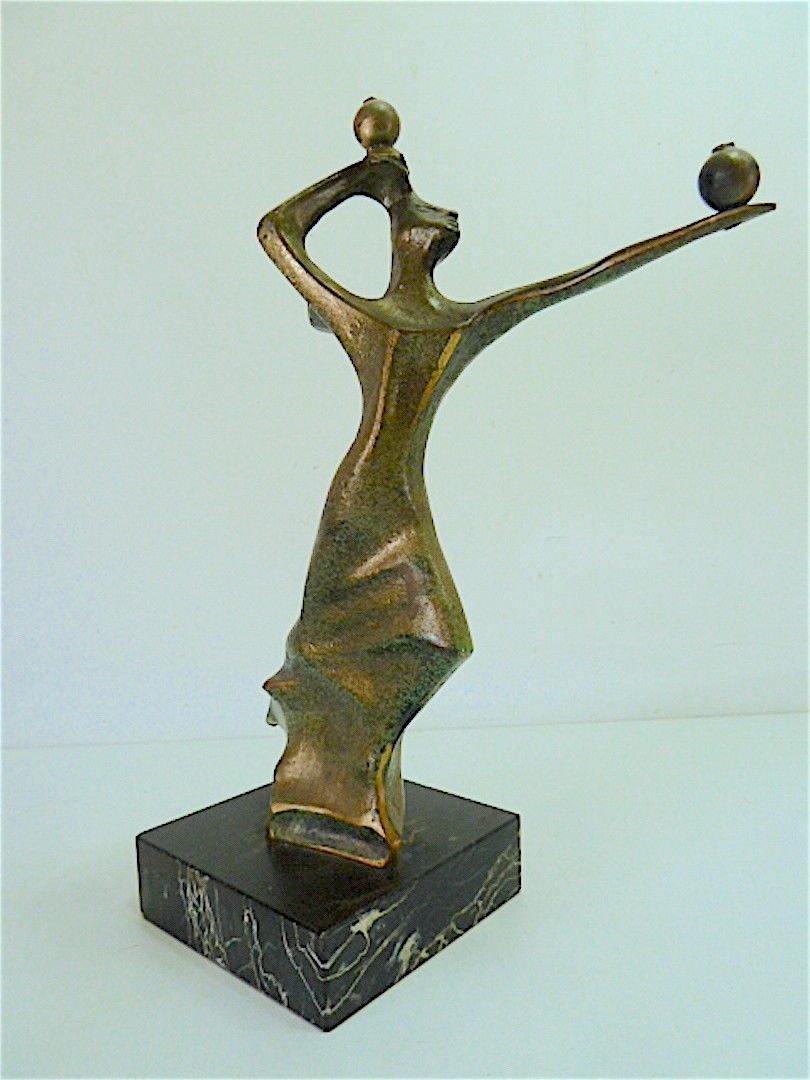 Sculpture Of Woman Modern Art Bronze Marble Robert Seguineau XX 20thref103-photo-3