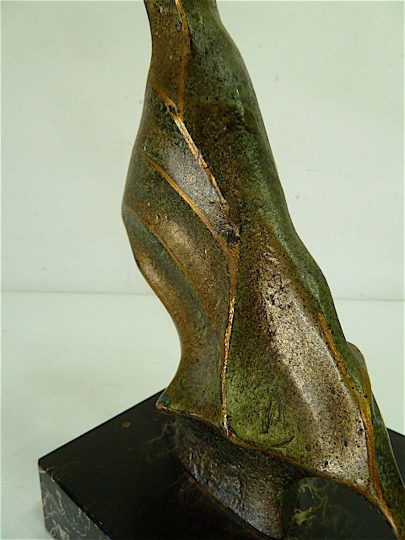 Sculpture  de Femme Art Moderne Bronze Marbre Robert Seguineau  XX 20thREF103-photo-1