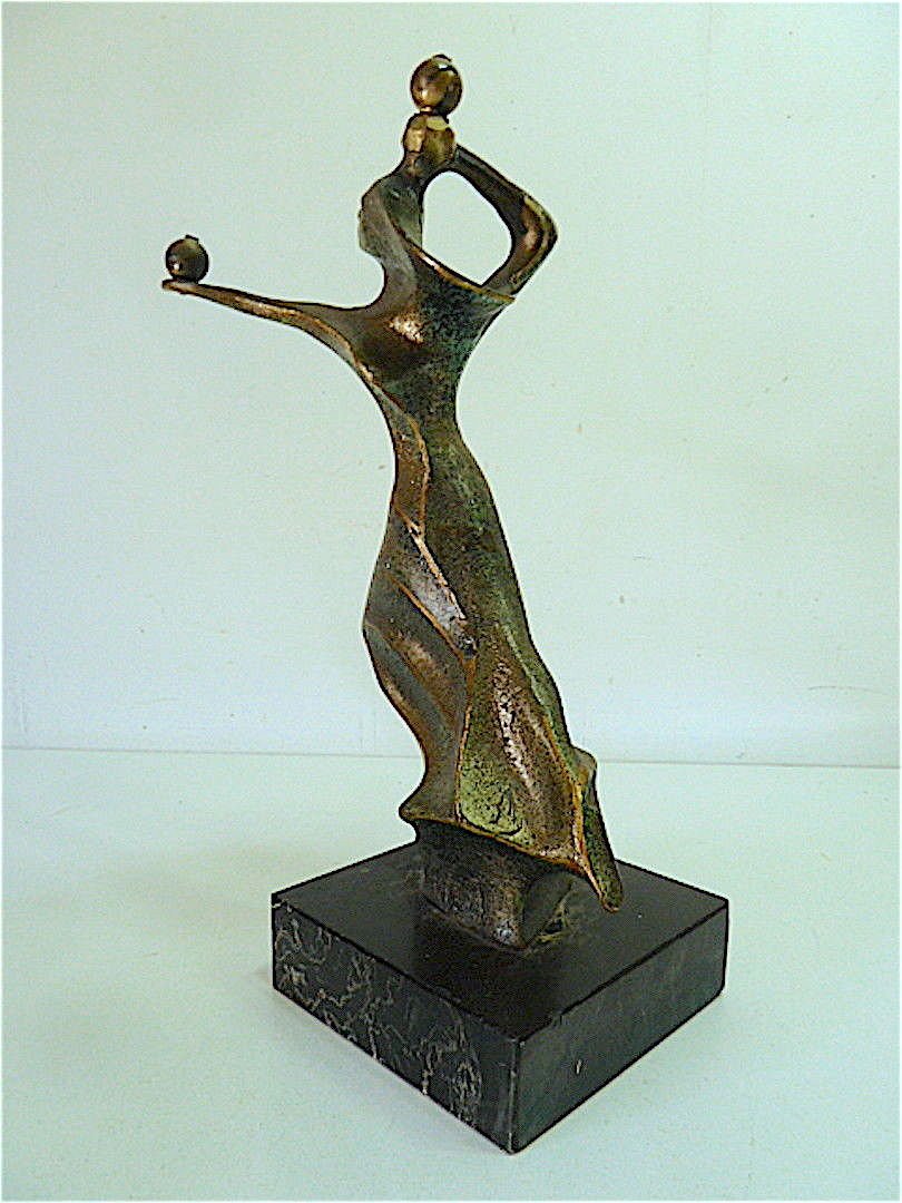 Sculpture  de Femme Art Moderne Bronze Marbre Robert Seguineau  XX 20thREF103-photo-8