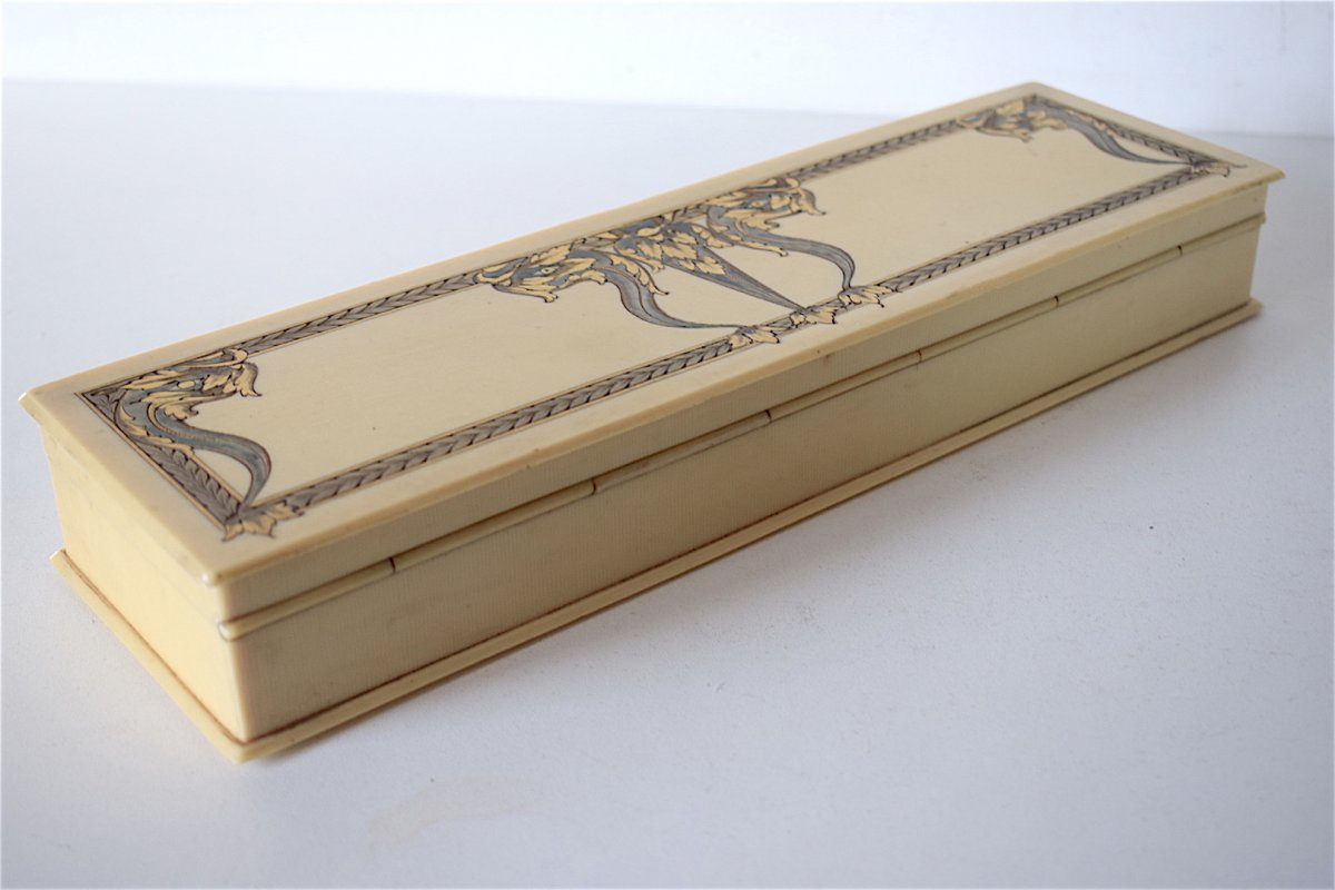 Gift Box Gloves Or Jewelry Bakelite Color Ivory Art Deco XX Ref107-photo-2