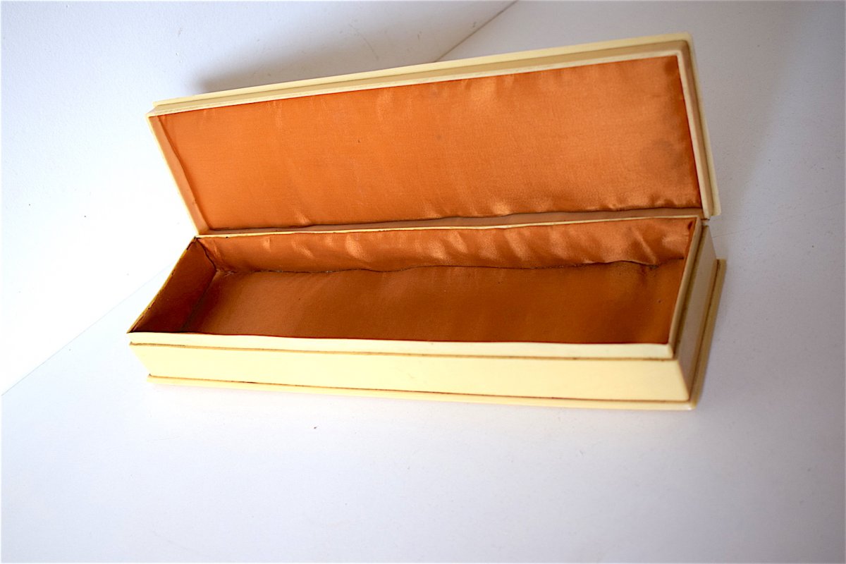 Gift Box Gloves Or Jewelry Bakelite Color Ivory Art Deco XX Ref107-photo-5