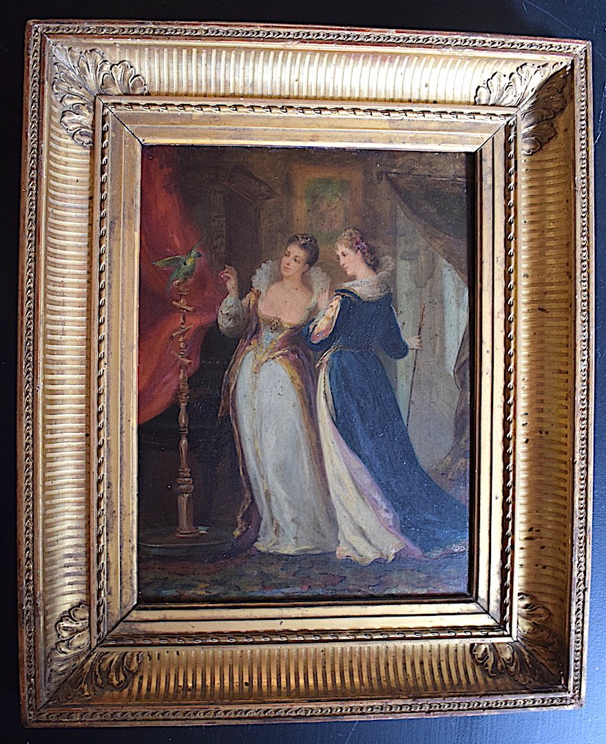 * Emile Bemindt Femmes élégantes au Perroquet Scène de Genre scène d'intérieur RT96-photo-4