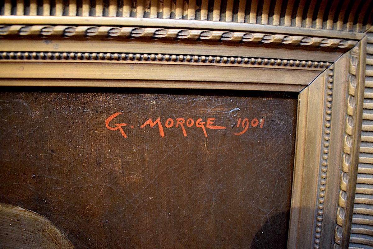 G . Moroge Sign&eacute; Portrait ou Autoportrait du Peintre Personnage Bretagne Breton  XIX  XX RT97-photo-3