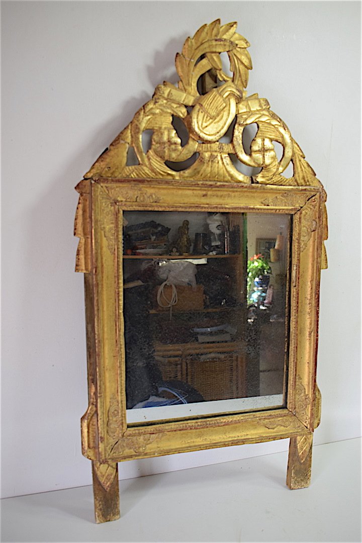 Bedroom Or Alcove Mirror In Golden Carved Wood Louis XVI XVIII XVIII Ref112-photo-2