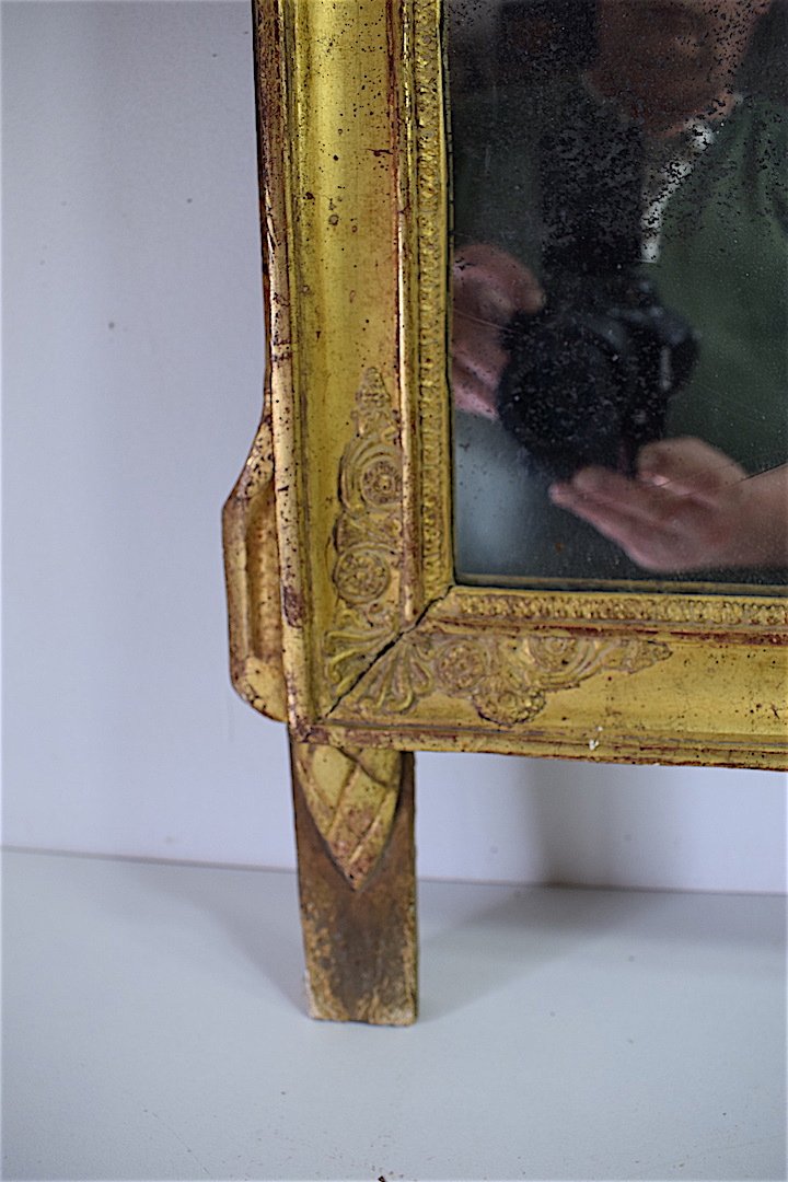 Miroir de Chambre ou D’alcôve en Bois Sculpté Doré Louis XVI  XVIII ème 18th REF112-photo-6