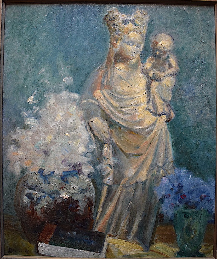 L&eacute;on Hector Blondeaux Vierge &agrave; l&#039;Enfant N&eacute;o Gothique  Maternit&eacute;  art religieux religion XX RT109-photo-2