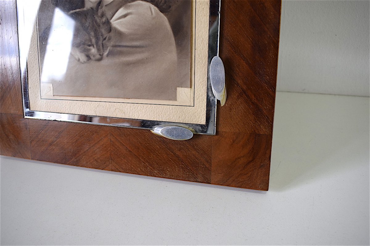 Art Deco Modernist Wood Photo Frame 1925 1930 Albert Guenot XX 20th Ref116-photo-4