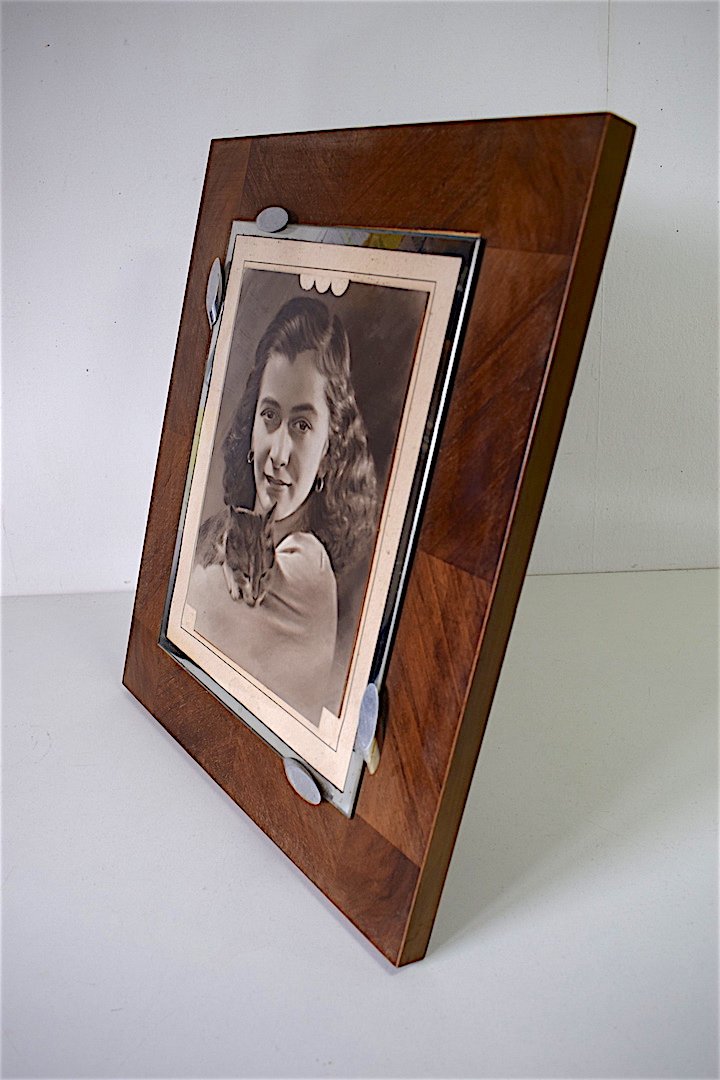 Art Deco Modernist Wood Photo Frame 1925 1930 Albert Guenot XX 20th Ref116-photo-1