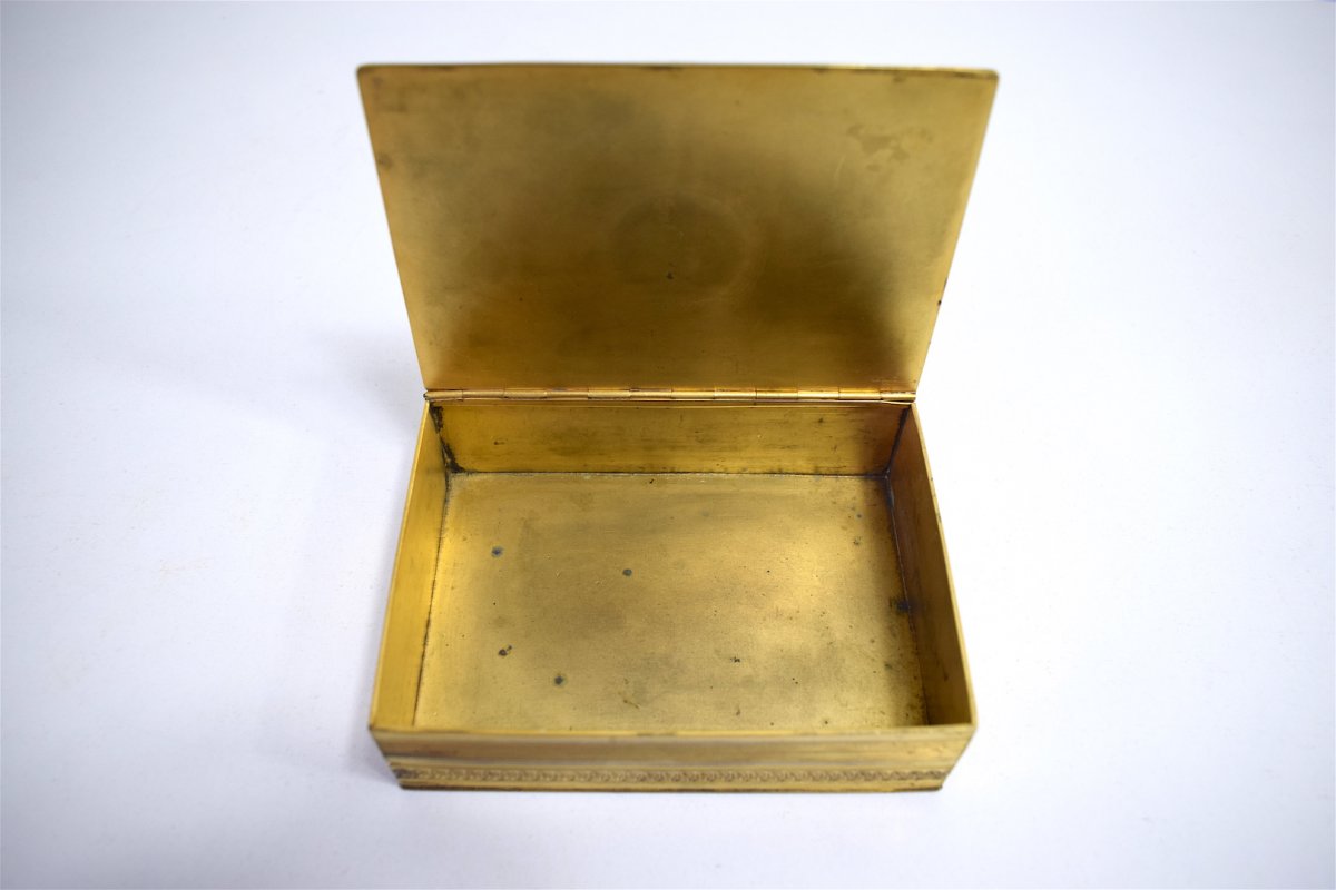 Bronze Box Gilded With Fine Gold And Garnet Art Nouveau Art Déco Jugendstil Ref119-photo-5