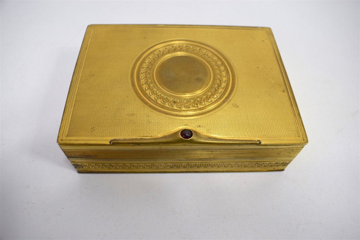 Bronze Box Gilded With Fine Gold And Garnet Art Nouveau Art Déco Jugendstil Ref119-photo-8