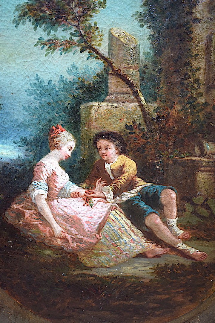 Romantic Galante Scene Young Girl Young Boy XVIII Rt114-photo-2