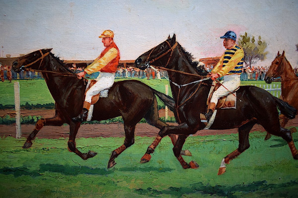 Armand Durbec Chevaux Jockey Courses Hippiques Equitation Signé XIX XX RT125-photo-1