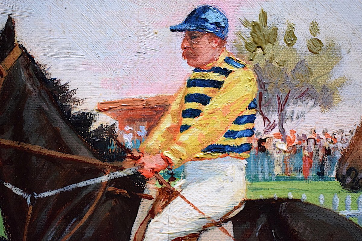 Armand Durbec Chevaux Jockey Courses Hippiques Equitation Signé XIX XX RT125-photo-4