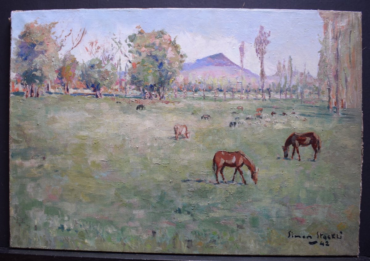Simon Stockli Orientalist Algeria Horses Country Scene XX Rt126-photo-5