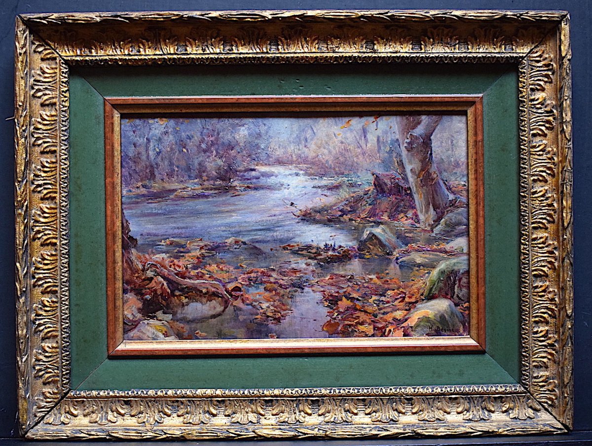 Henri Bésiné Landscape River Parc Montplaisir Castelnau - Le - Lez Provence Montpellier XIX XX Rt141
