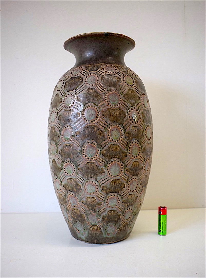 Art Deco Stoneware Vase Model 170 J Signed Mougin Nancy Luneville XX Ref134-photo-2