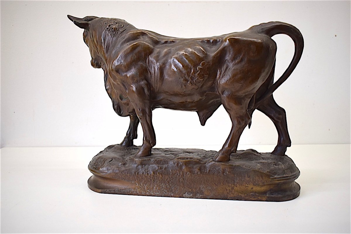 Alphonse Alexandre Arson Bronze Animal Bull XIX Standing Bull Ref138-photo-1