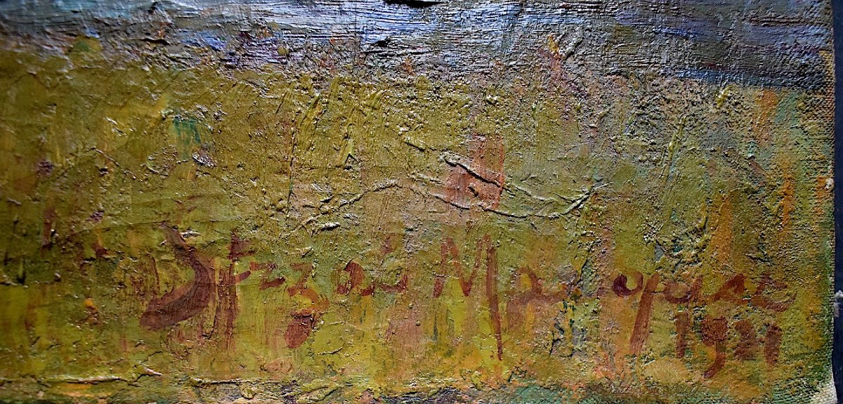 Signé Marquet ou Marguet Paysage Impressionniste étang  Campagne à identifier 1921 XX RT223-photo-4
