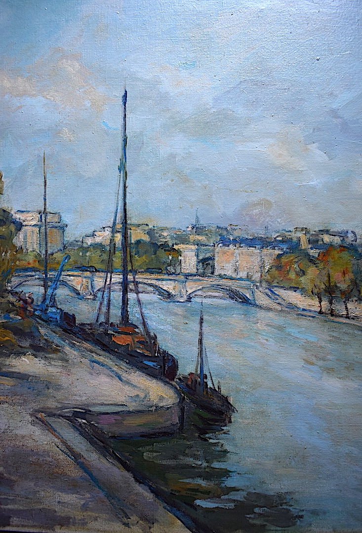 Sign&eacute; Sarda Marine Bateaux Pont Paris Impressionniste XX RT 225-photo-2