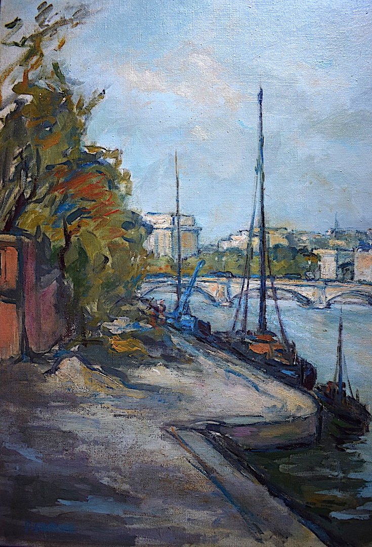 Signed Sarda Marine Bateaux Pont Paris Impressionist XX Rt225-photo-3